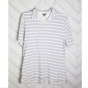 GAP striped polo cotton white blue XL